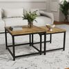 HawthyHome Couchtisch 2er-Set quadratischer Wohnzimmertisch aus Holz mit Metallgestell (2-St), moderner Beistelltisch für Wohnzimmer und Schlafzimmer, platzsparend Bild 3