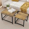HawthyHome Couchtisch 2er-Set quadratischer Wohnzimmertisch aus Holz mit Metallgestell (2-St), moderner Beistelltisch für Wohnzimmer und Schlafzimmer, platzsparend Bild 4