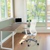 hjh OFFICE Schreibtisch WORKSPACE BASIC I Melaminharzbeschichtete Spanplatte, Gestell pulverbeschichteter Stahl Walnuss/Weiß Bild 3