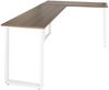 hjh OFFICE Schreibtisch WORKSPACE BASIC I Melaminharzbeschichtete Spanplatte, Gestell pulverbeschichteter Stahl Walnuss/Weiß Bild 4