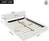140*200cm Flachbett, Bodenbett, PU, LED-Umgebungslicht, 24-Tasten-Fernbedienung, weiß Bild 3