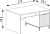 AX LIVING Stauraum Schreibtisch Blau – Berlinette 12 120 x 58 cm Bild 2
