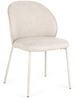 Esszimmerstuhl Edwady aus Stoff, modern gepolstert, Beige, Metallgestell, elegantes Design Bild 3