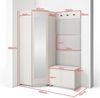 Garderoben-Set Napoli Version 17: Eckschrank mit Polsterpaneelen, Schuhschrank und Schrankaufsatz Flur und Eingangsbereich (Cashmere/Trinity 15), 189 x 70 x 140 cm Bild 2