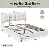 Gdood Polsterbett Stauraumbett Doppelbett, LED + Bettkasten (Hydraulisch anhebbarer Bettstauraum), Mit 7-farbiges Umgebungslicht, Stauraum, Samt, 140x200 cm Bild 2
