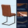 KHG Esszimmerstuhl Schwingstuhl Braun Leder | Freischwinger bis 110 kg - Küchenstuhl, Schwingstuhl, Polsterstuhl mit Schaumstofffüllung und Wellenfederung Bild 4