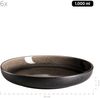 Modernes Teller Set für 6 Personen in aufregendem Vintage Look, 12-teiliges Tafelservice aus Keramik in Grau und Schwarz Bild 3