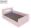 Polsterbett 90×200 cm mit hydraulischem Bettkasten, LED und USB, Rosa Bild 5