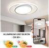 JDONG LED Deckenleuchte 50CM/52CM/60CM Deckenlampe Dimmbar Mit Fernbedienung, Einstellbar Farbtemperatur 3000-6500K, Tageslichtweiß, Kaltweiß, Warmweiß, Neutralweiß, für Jungen Babyzimmer Schlafzimmer Wohnzimmer Bild 2