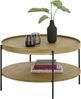 Couchtisch >ARENAL< in Eiche furnier, Holzwerkstoff / Metall - 45x80cm (HxD) Bild 3