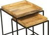 Beistelltisch GERD 2er Set - Mangoholz Braun 55 x 55 x 55 cm | Couchtisch Sofatisch Abstelltisch Bild 3