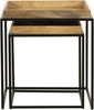 Beistelltisch GERD 2er Set - Mangoholz Braun 55 x 55 x 55 cm | Couchtisch Sofatisch Abstelltisch Bild 4