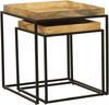 Beistelltisch GERD 2er Set - Mangoholz Braun 55 x 55 x 55 cm | Couchtisch Sofatisch Abstelltisch Bild 2