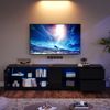 TV-Schrank 160x40x52 cm, schwarz, Hochglanzfront mit LED, 2 Schubladen und Schrankfach Bild 2