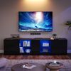 TV-Schrank 160x40x52 cm, schwarz, Hochglanzfront mit LED, 2 Schubladen und Schrankfach Bild 4
