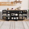 Sideboard B 138 x T 40 x H 80 cm aus MDF in Schwarz – mit Schublade & Türregalen Bild 3