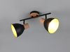 Deckenstrahler DELUME 2-flammig aus Metall in Schwarz/Gold & Holzoptik, B: 49cm Bild 3