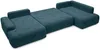 Vente-unique - DAVISO Sofa Stoff Blau - B 204 cm x H 87 cm x L 360 cm Bild 4