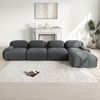 Ecksofa Grau aus Cord, modulares 4-Sitzer Sofa mit Chaiselongue, rahmenlos, montagefrei,388x178x75 cm Bild 2