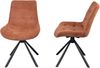 2er Set Design-Drehstuhl mit Cordbezug – gepolstert & drehbar in Terra Bild 2