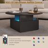 radelldar Couchtisch mit LED-Beleuchtung und 2 Schubladen, Wohnzimmertisch 80x40cm (1-St), Beistelltisch mit runder Platte und extra Ausstellungsfläche Bild 2