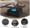 radelldar Couchtisch mit LED-Beleuchtung und 2 Schubladen, Wohnzimmertisch 80x40cm (1-St), Beistelltisch mit runder Platte und extra Ausstellungsfläche Bild 3
