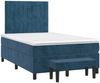 vidaXL Boxspringbett mit Matratze Dunkelblau 120x200 cm Samt 3137957 Bild 3