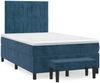vidaXL Boxspringbett mit Matratze Dunkelblau 120x200 cm Samt 3137957 Bild 2