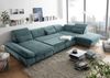 Couch MELFI R Sofa Schlafcouch Wohnlandschaft Schlaffunktion grün dunkel U-Form Bild 2