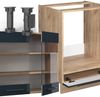 Küchenzeile Fame-Line Dunkelblau Hochglanz/Goldkraft Eiche 190 x 160 cm, AP Eiche Vicco Bild 5