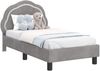 vidaXL Kinderbettgestell mit Kopfteil Hellgrau 70 x 140 cm Samt 42010894 Bild 2