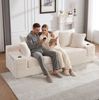 Schlafsofa 273 x 98 x 87 cm aus Cord in Beige – mit hoher Rückenlehne, Seitentaschen und Getränkehaltern Bild 4