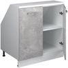 Küchenschrank für Dachschrägen R-Line Beton 80 cm mit 2 Türen, Schrankkorpus 60 cm Tiefe Vicco Bild 3