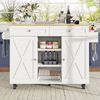 Moderne Kücheninsel Küchenschrank buffetschrank Speisewagen mit Holzmaserung Multifunktionale Esstisch mit Speicherraum Speisewagen mit Snackregalen weiß Bild 4
