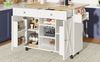 Moderne Kücheninsel Küchenschrank buffetschrank Speisewagen mit Holzmaserung Multifunktionale Esstisch mit Speicherraum Speisewagen mit Snackregalen weiß Bild 5