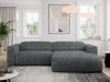 Ecksofa PASADENA, freistehendes Ecksofa, breite Armlehnen, Federsitz - rechts - Dunkelgrau Cord Bild 2