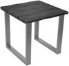 Esstisch Baumkante Holz-Optik Grau 80 x 80 U-Gestell silber JOSY 163945332 Bild 2