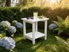 2-Tier HIPS Side Table, Indoor Outdoor End Table, Weather Resistant Patio Side Table for Porch, Garden, Poolside, Living Room (White Color) Bild 4