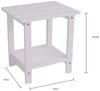 2-Tier HIPS Side Table, Indoor Outdoor End Table, Weather Resistant Patio Side Table for Porch, Garden, Poolside, Living Room (White Color) Bild 2