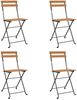 vidaXL Bistrostühle 4 Stk. Klappbar Massivholz Teak und Stahl 319980 Bild 2