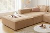 KAWOLA Sofa CARMO Ecksofa Stoff creme mit Hocker Recamiere links 68 x 191 x 306 cm Bild 2