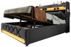 BlingBin Polsterbett Boxspringbett Stauraumbett (1-tlg, Einzelbett 140×200,360-Surround-LED-Funktion), mit USB und Typ C-Port, Hydraulisch Stauraum, Leinen Ohne Matratze Bild 4