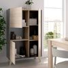 Dmora Crono-Sideboard, hohes Wohnzimmer-Buffet, modernes Wohnzimmer-Sideboard mit 3 Türen, 81 x 43 x 135 cm, Eiche und Anthrazit Bild 4