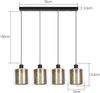 ZMH Pendelleuchte Esstisch Hängelampe Vintage Retro - Schwarzgold Design Hängeleuchte 4 Flammige E14 Esstischlampe aus Glas und Metall Industial Esszimmerlampe Pendellampe Wohnzimmer Arbeitszimmer Bild 5