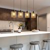ZMH Pendelleuchte Esstisch Hängelampe Vintage Retro - Schwarzgold Design Hängeleuchte 4 Flammige E14 Esstischlampe aus Glas und Metall Industial Esszimmerlampe Pendellampe Wohnzimmer Arbeitszimmer Bild 2
