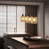 ZMH Pendelleuchte Esstisch Hängelampe Vintage Retro - Schwarzgold Design Hängeleuchte 4 Flammige E14 Esstischlampe aus Glas und Metall Industial Esszimmerlampe Pendellampe Wohnzimmer Arbeitszimmer Bild 4