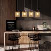 ZMH Pendelleuchte Esstisch Hängelampe Vintage Retro - Schwarzgold Design Hängeleuchte 4 Flammige E14 Esstischlampe aus Glas und Metall Industial Esszimmerlampe Pendellampe Wohnzimmer Arbeitszimmer Bild 3