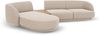 Micadoni Modulares Sofa Miley mit Recamiere 3-Sitzer Links Chenille Haga Beige Bild 3