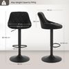 WOLTU 4 x Barhocker Tresenhocker, Gute gepolstert, Samt, Höhenverstellbar, Drehbar, Hocker, Schwarz BH219sz-4 Bild 3