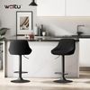 WOLTU 4 x Barhocker Tresenhocker, Gute gepolstert, Samt, Höhenverstellbar, Drehbar, Hocker, Schwarz BH219sz-4 Bild 2